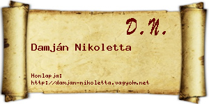 Damján Nikoletta névjegykártya