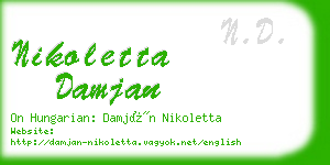 nikoletta damjan business card